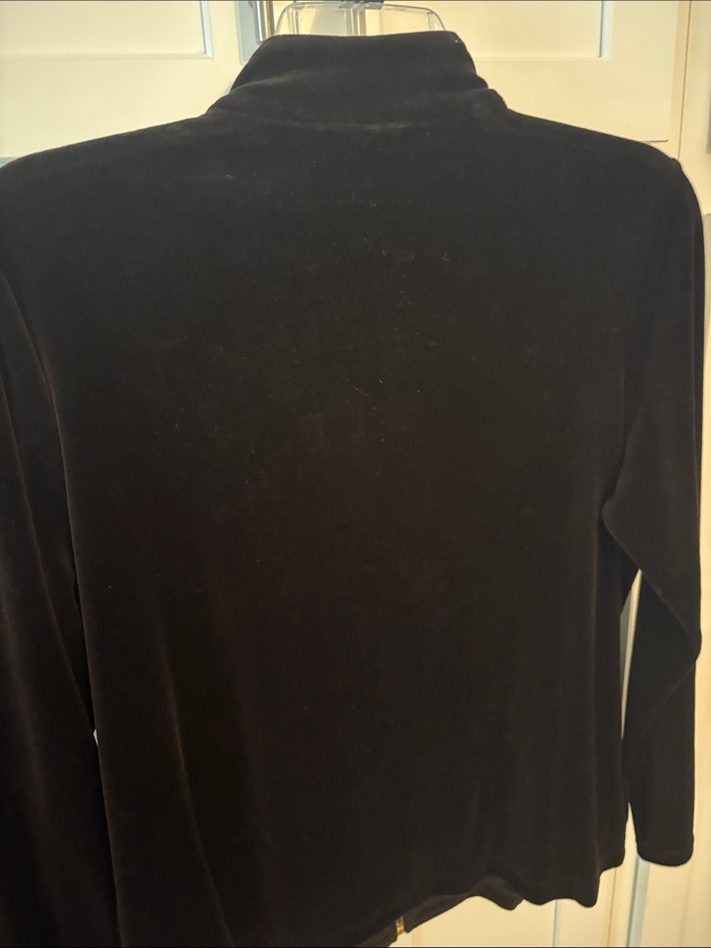 Chico's Black Velour Zip Jacket with Bead Embellishment - Picture 8 of 9